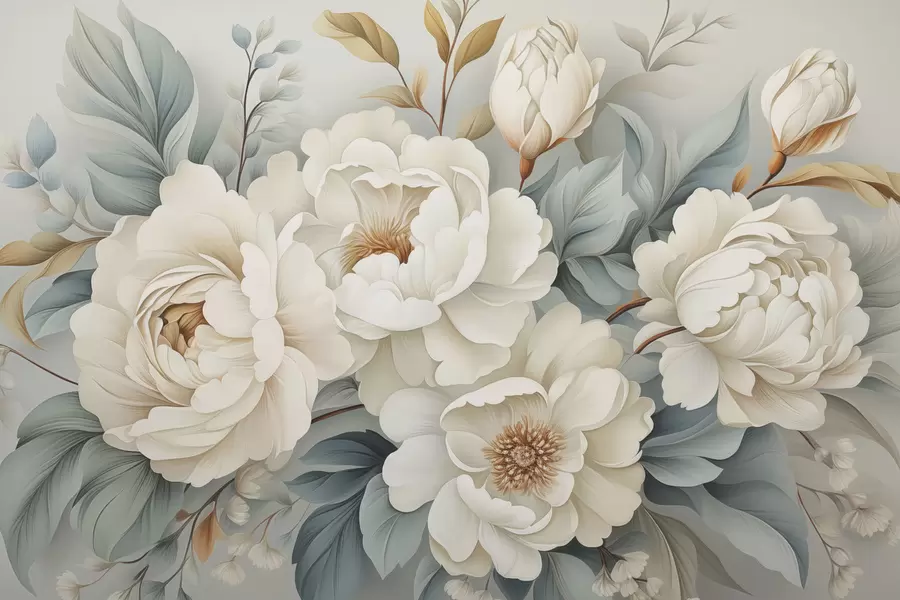 peintures murales Un bouquet de pivoines w04979