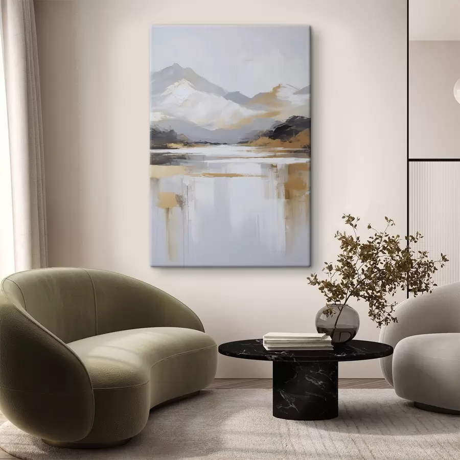 wall murals Abstract mountain landscape imitation of painting s46841