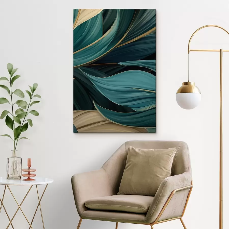 murales Hojas abstractas verdes s46879