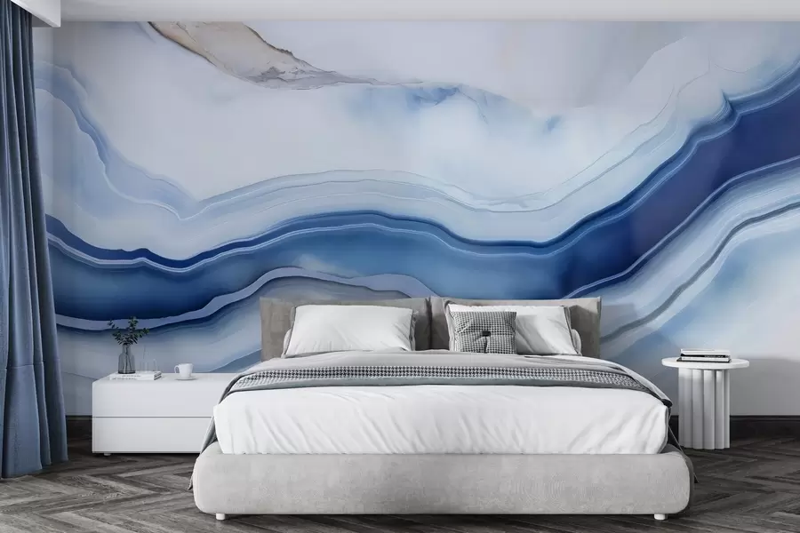 Wall Mural Photo Wallpaper Blue marble imitation w04993