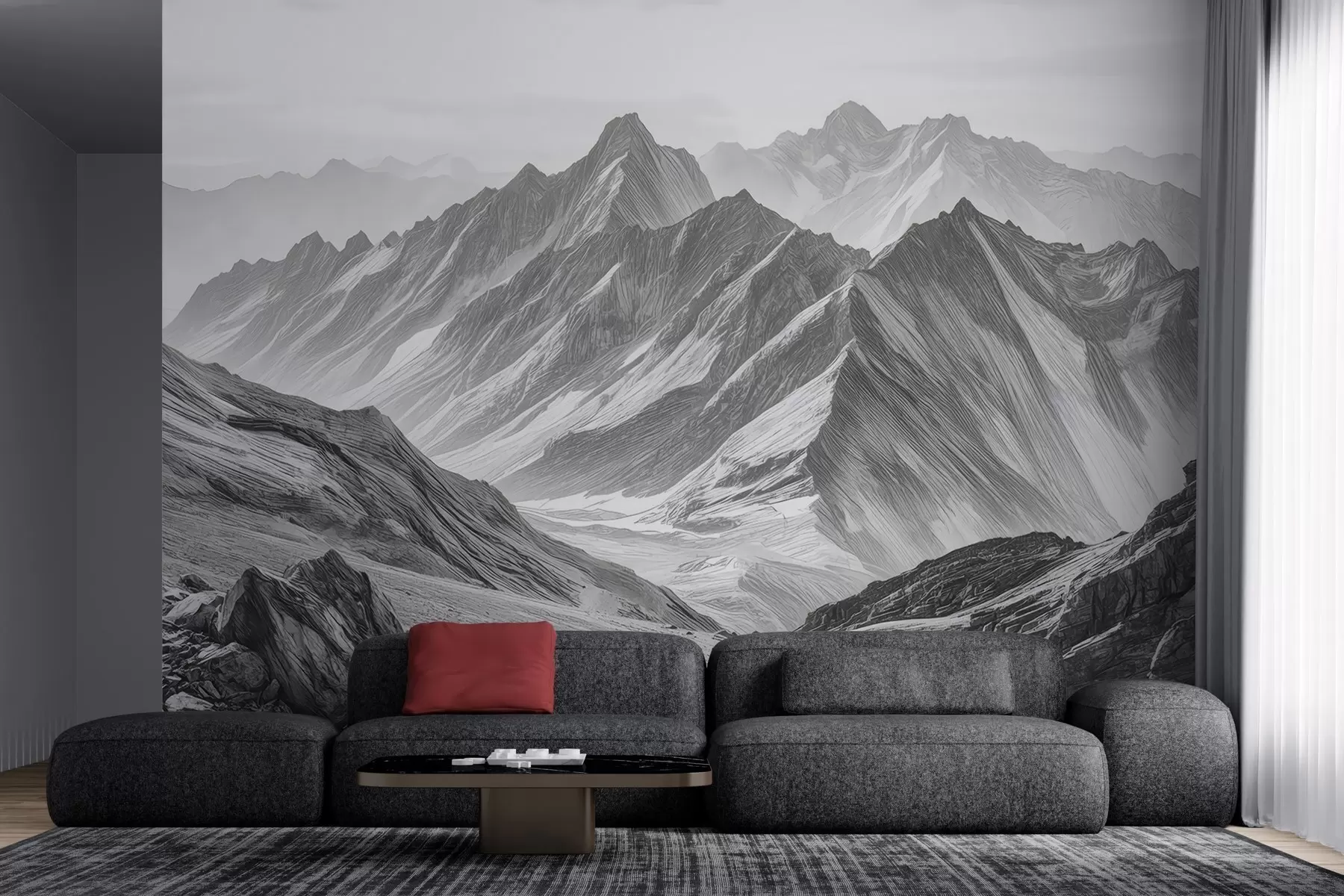 peintures murales Des montagnes magnifiques w04997