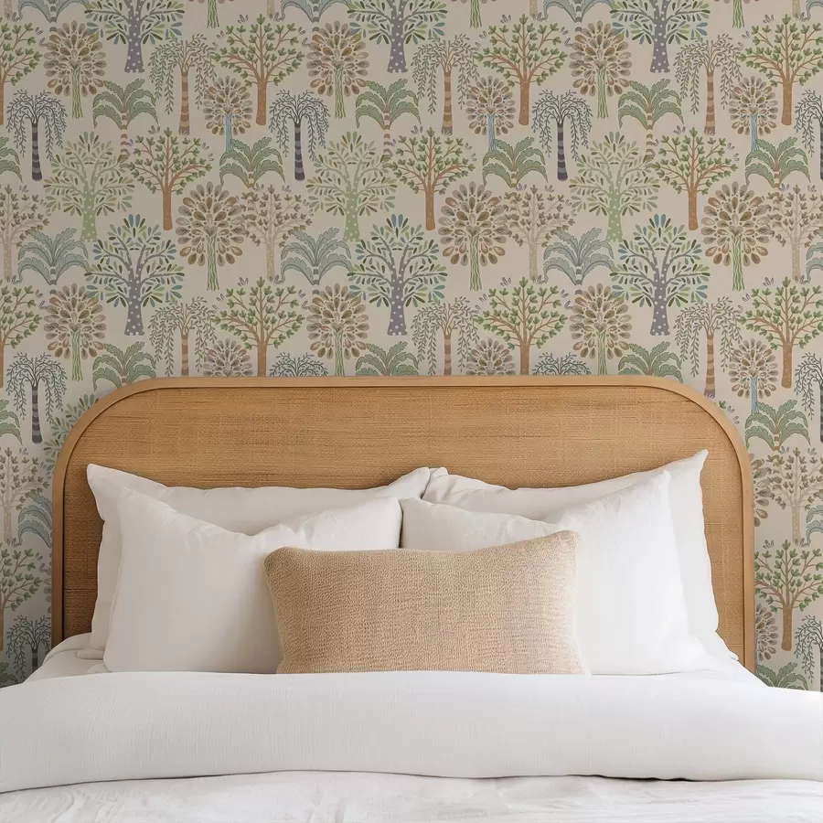 peintures murales Arbres décoratifs dans une palette naturelle douce a00960