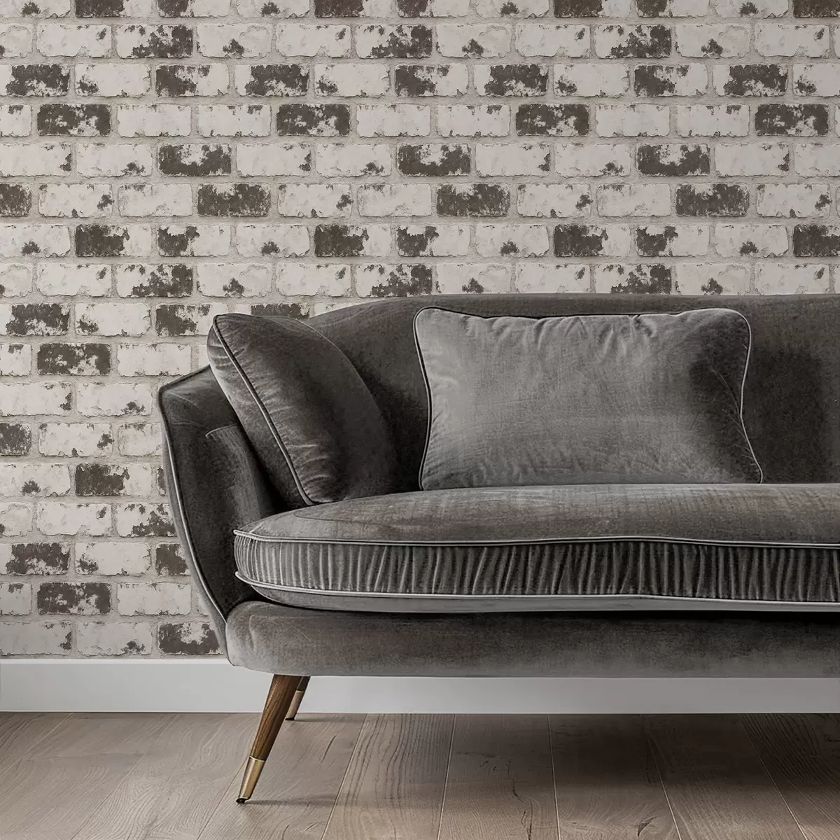 Wallpaper Textured white brick with soft grey weathering a01031