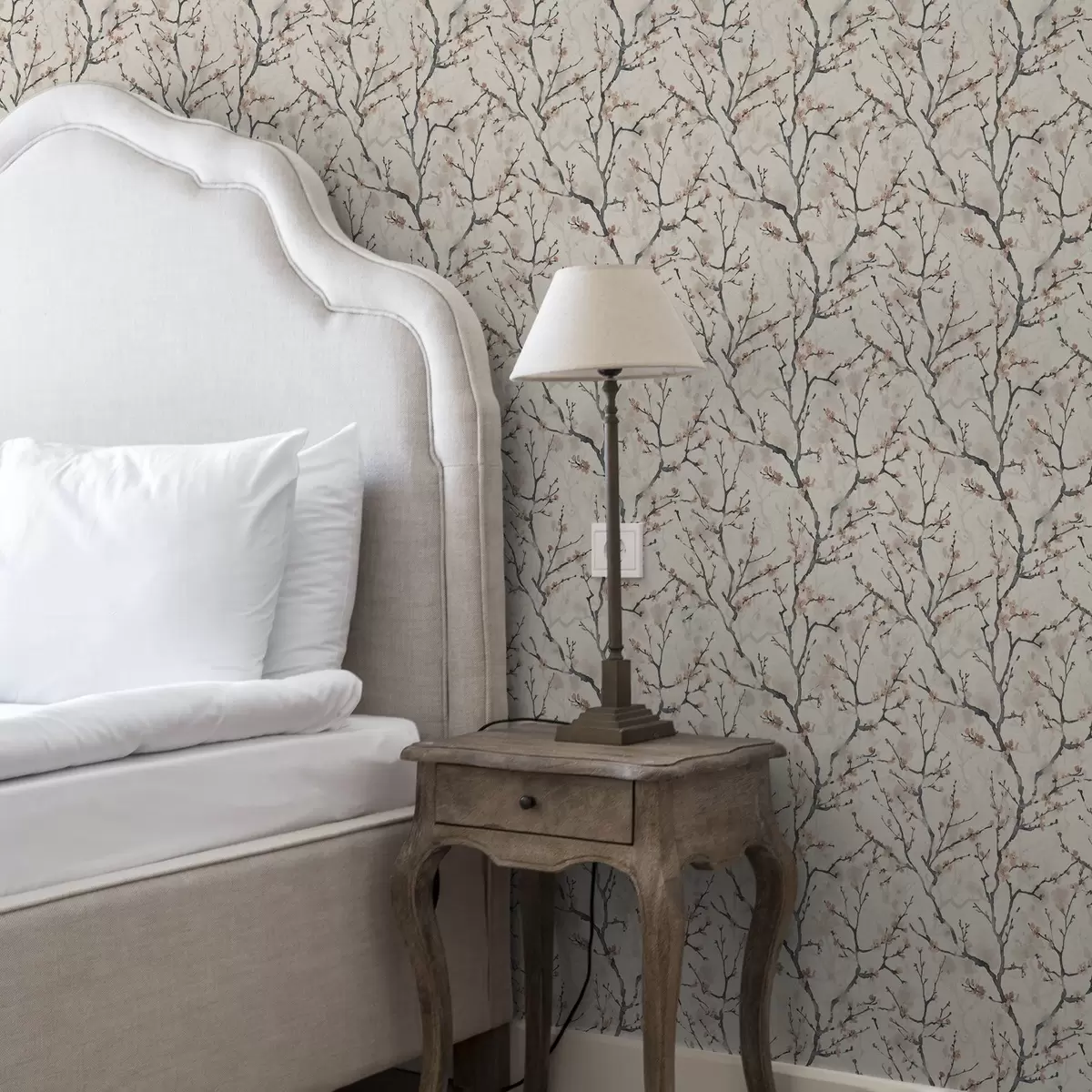 Wallpaper Watercolour sakura branches on a light background a01033