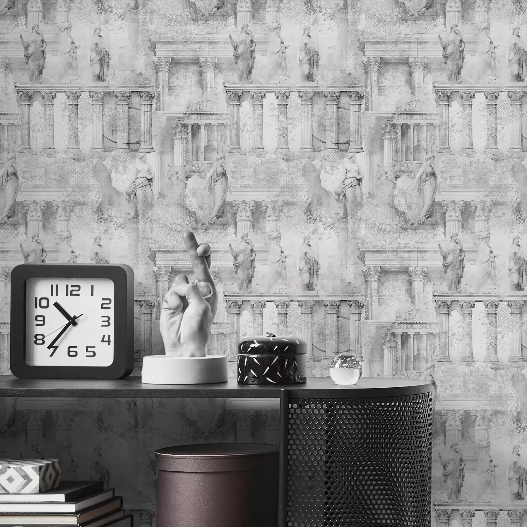 Wall Mural Photo Wallpaper Classical statues and columns in faded grey shades a01041v1