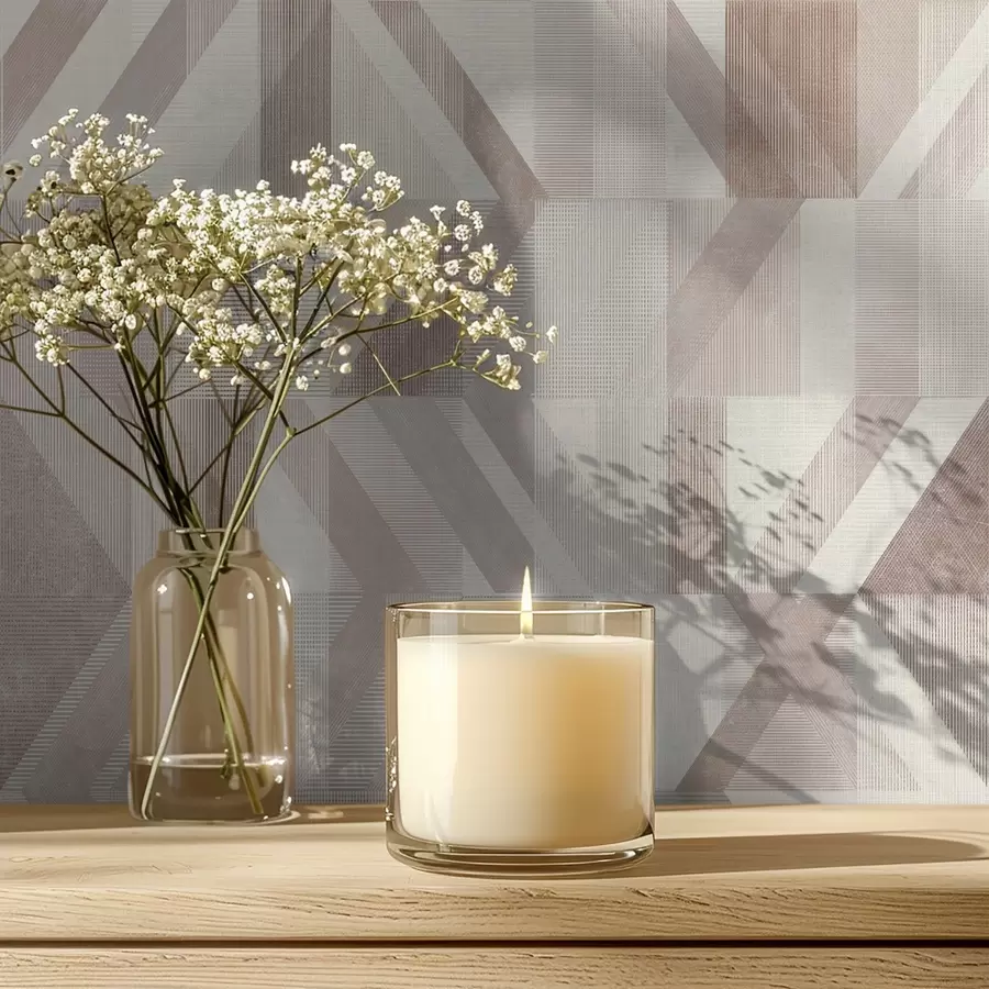 murales Flechas geométricas cálidas en tonos beige arena a01056v2