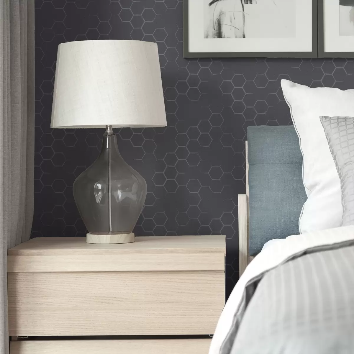 Papel pintado Patrón de panal de grafito oscuro con profundidad a01061v1