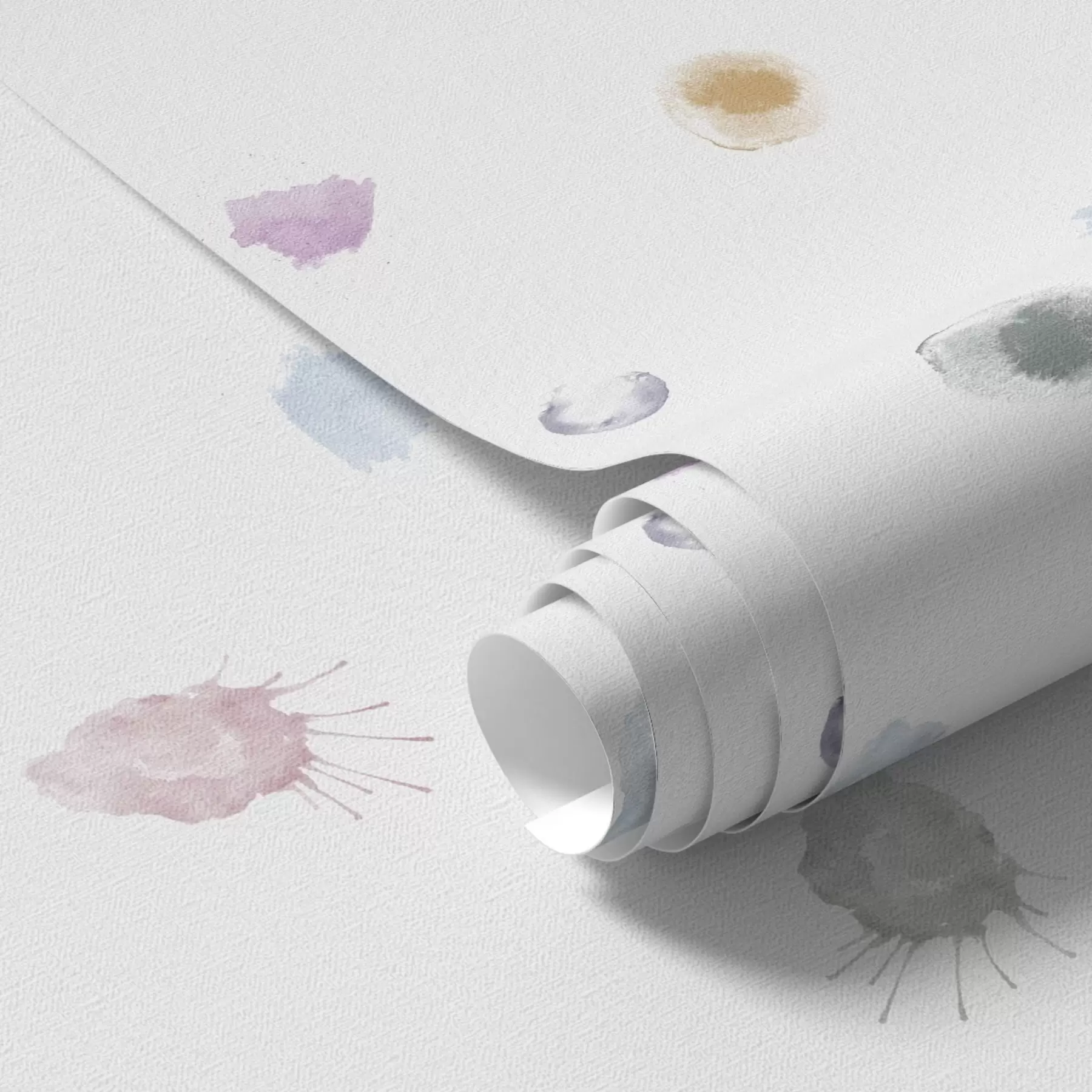 murales Grandes manchas de acuarela de colores vivos sobre papel blanco a01062