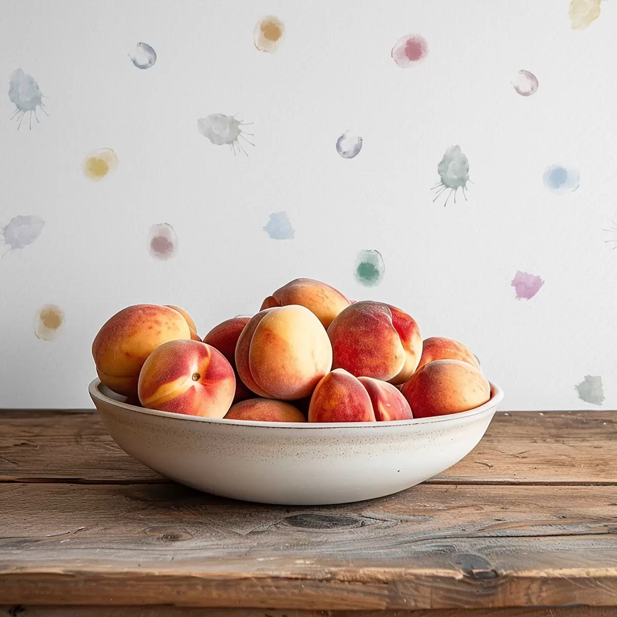 Papel pintado Pequeñas salpicaduras de acuarela en una suave paleta de colores pastel. a01063