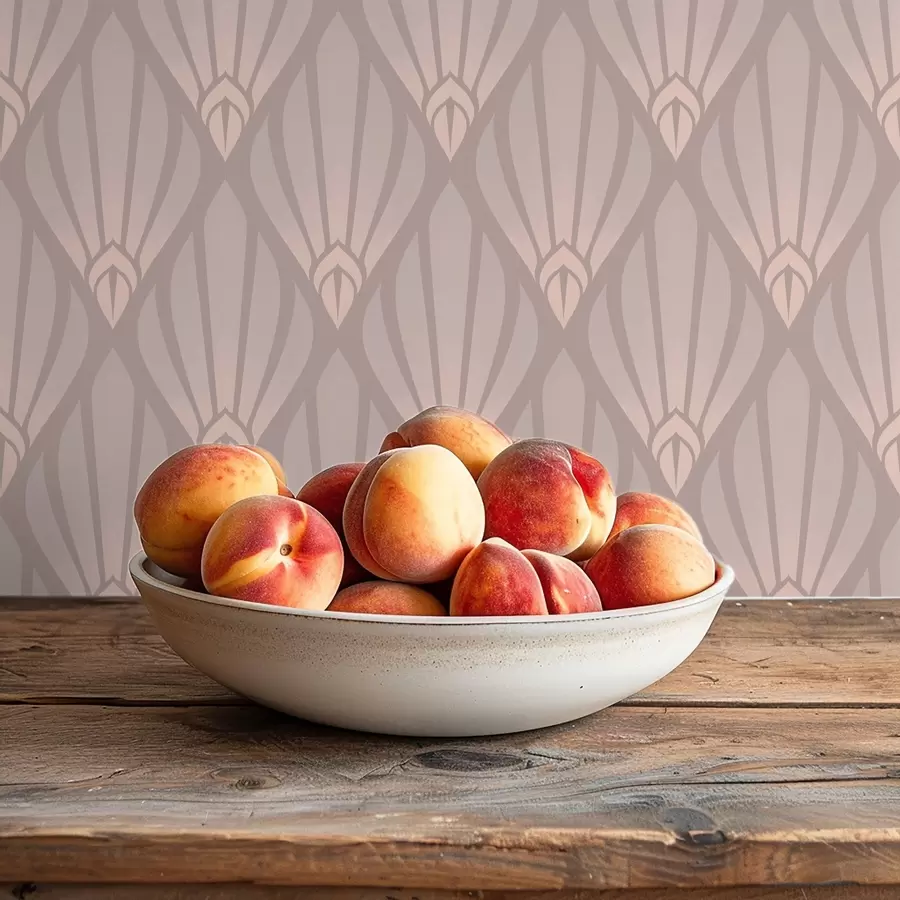 murales Beige empolvado Art Déco con suaves abanicos a01064v1