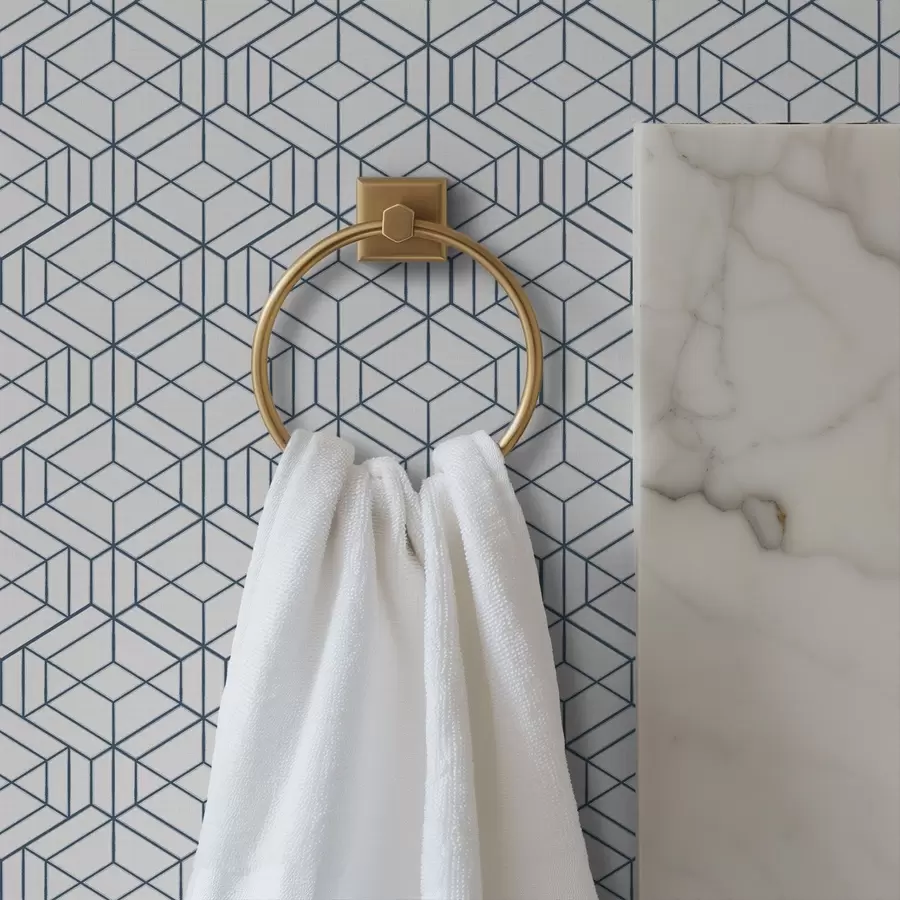 peintures murales Fond blanc avec cubes géométriques tridimensionnels bleus a01067