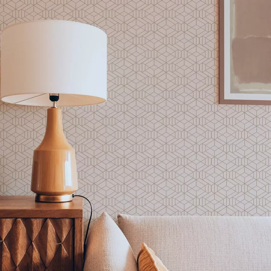 peintures murales Fond beige chaud avec de petits cubes graphiques a01067v3