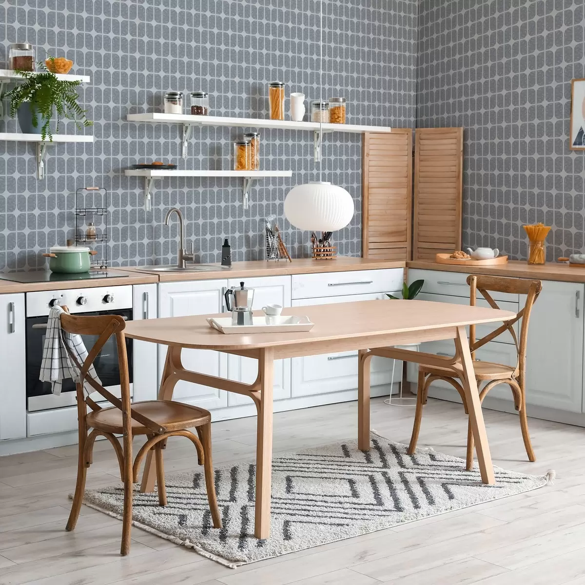 Papel pintado Mosaico gris con arcos rectangulares y textura suave. a01068