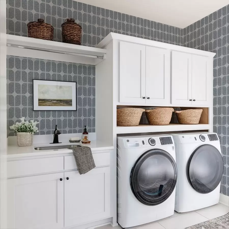 murales Mosaico gris con arcos rectangulares y textura suave. a01068