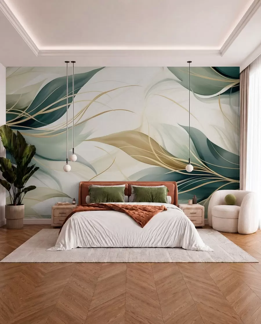 peintures murales Feuilles abstraites w04990