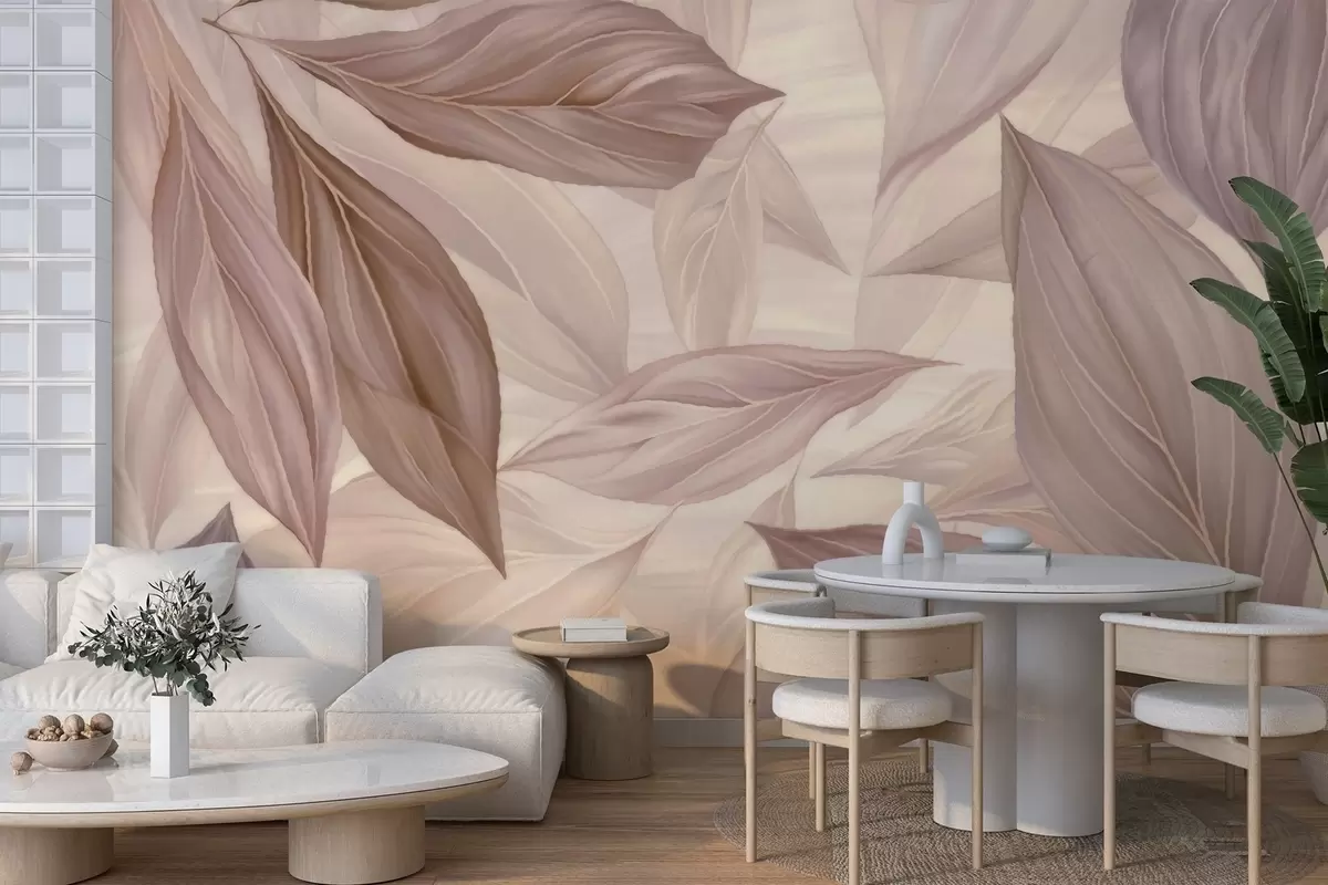 Wall Mural Photo Wallpaper Abstract delicate leaves w04969v1