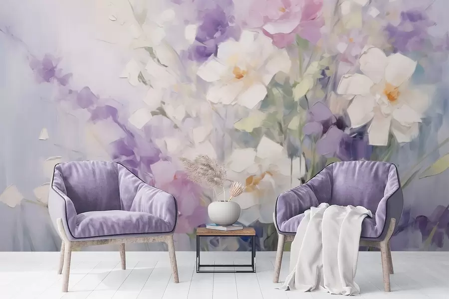 peintures murales Bouquet de fleurs abstrait w09597