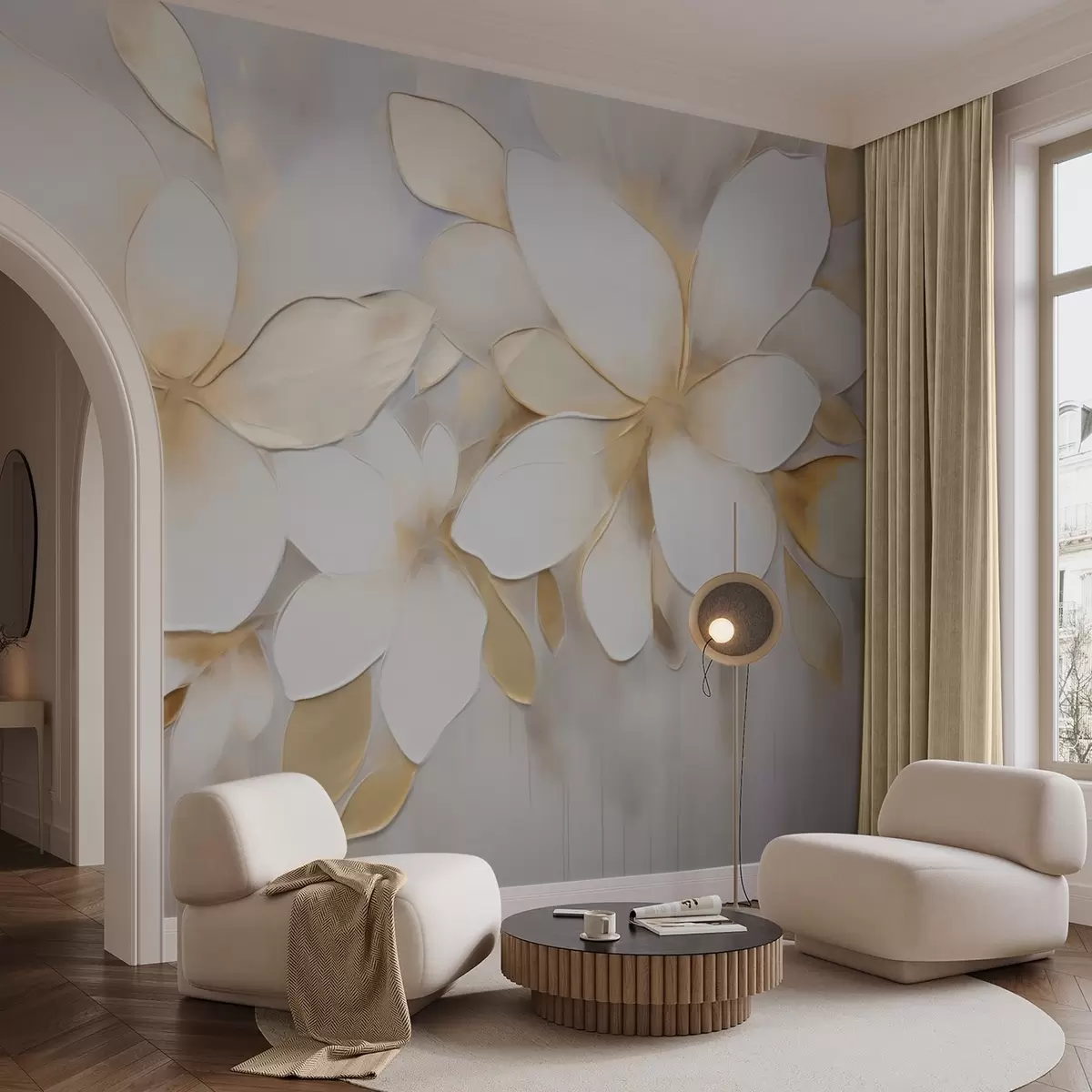 peintures murales Fleurs abstraites w09598
