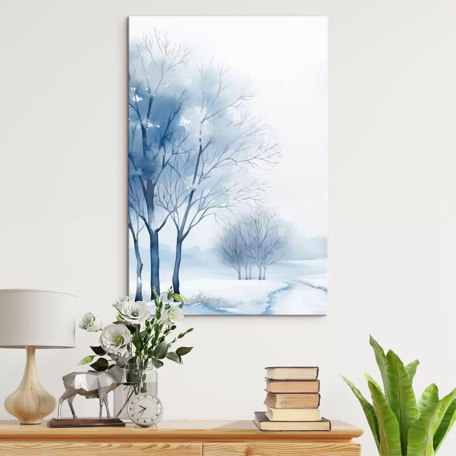 wall murals Snow-covered trees in the forest s46965