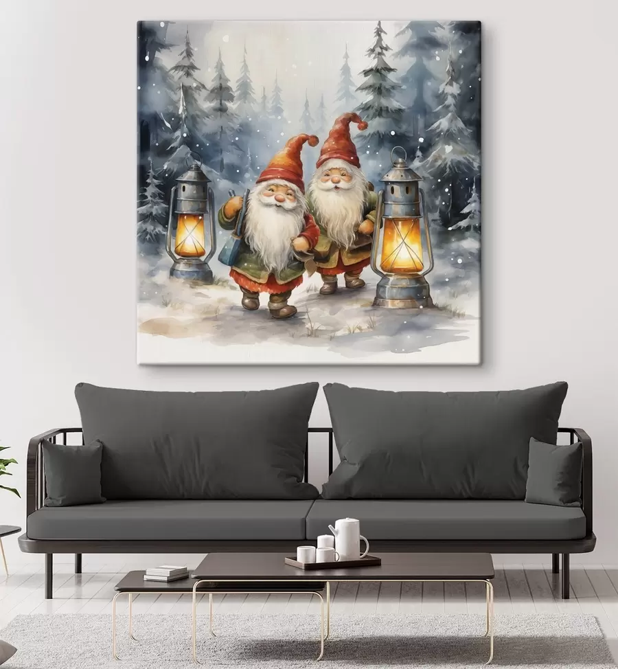 murales Gnomos de Año Nuevo, imitación acuarela s46970