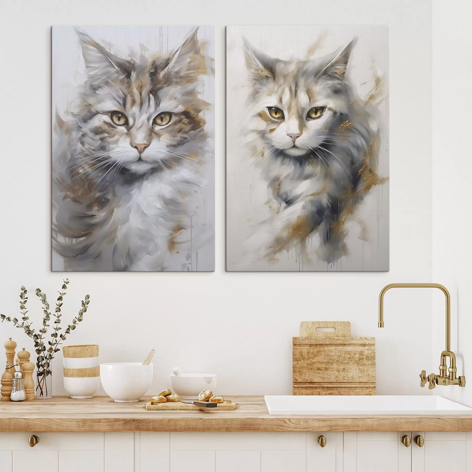 wall murals Cats imitation painting m01054