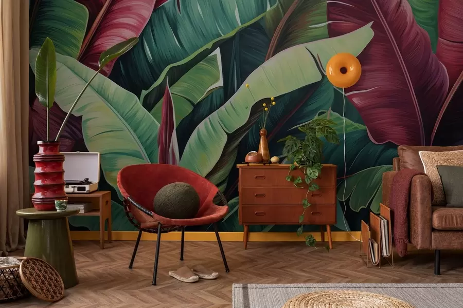 Wall Mural Photo Wallpaper Exotic Expressive Leaves w05010