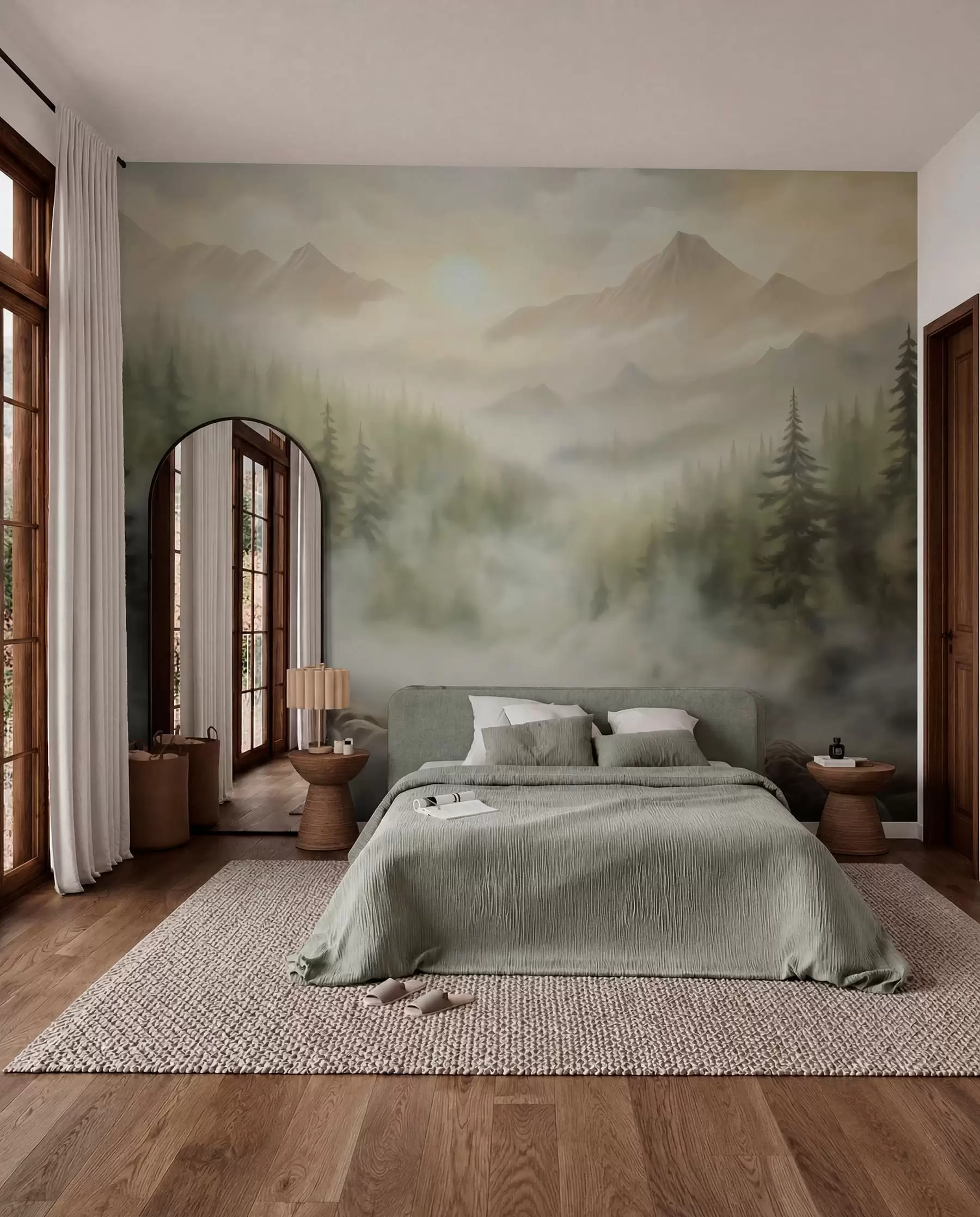 peintures murales Brume sous les sommets w04730