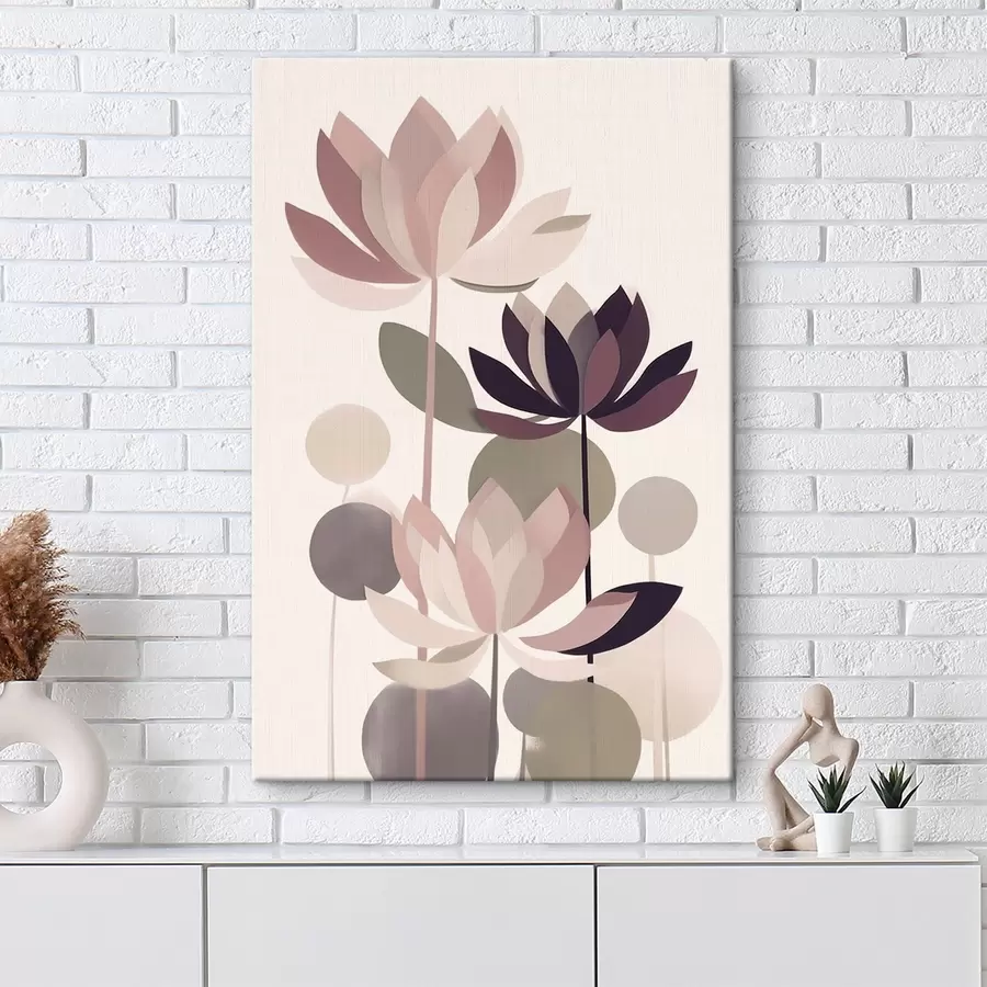 murales Flores de loto abstractas s46998