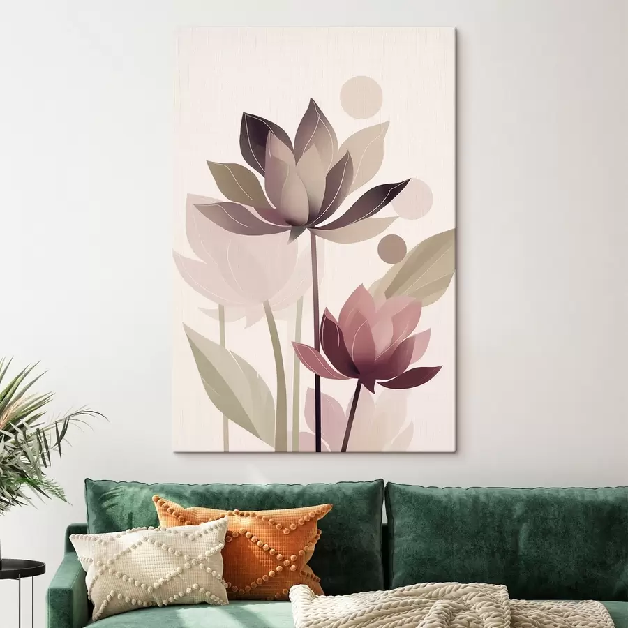 wall murals Abstract lotus flowers s46999
