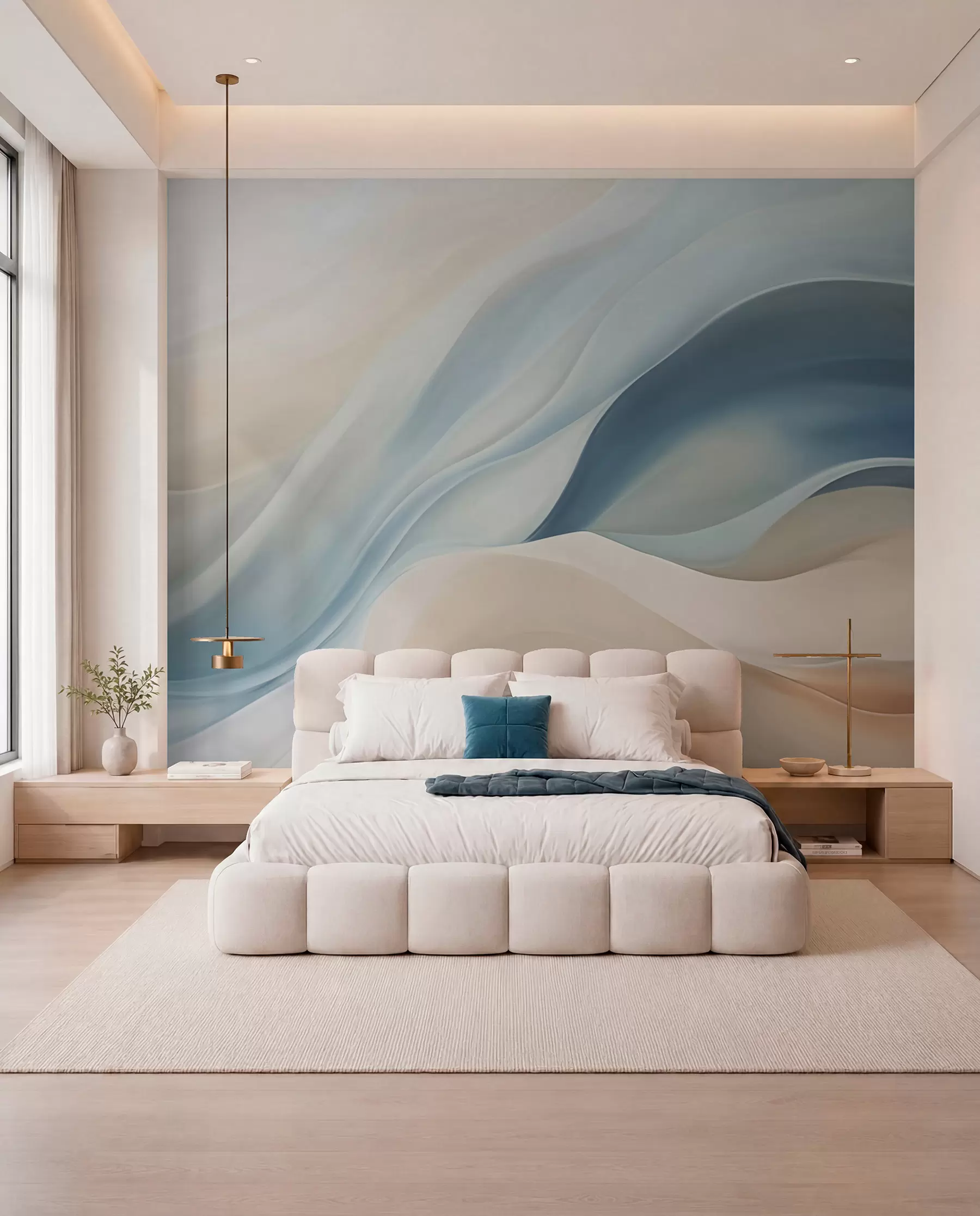 peintures murales Courants bleus aériens w09594