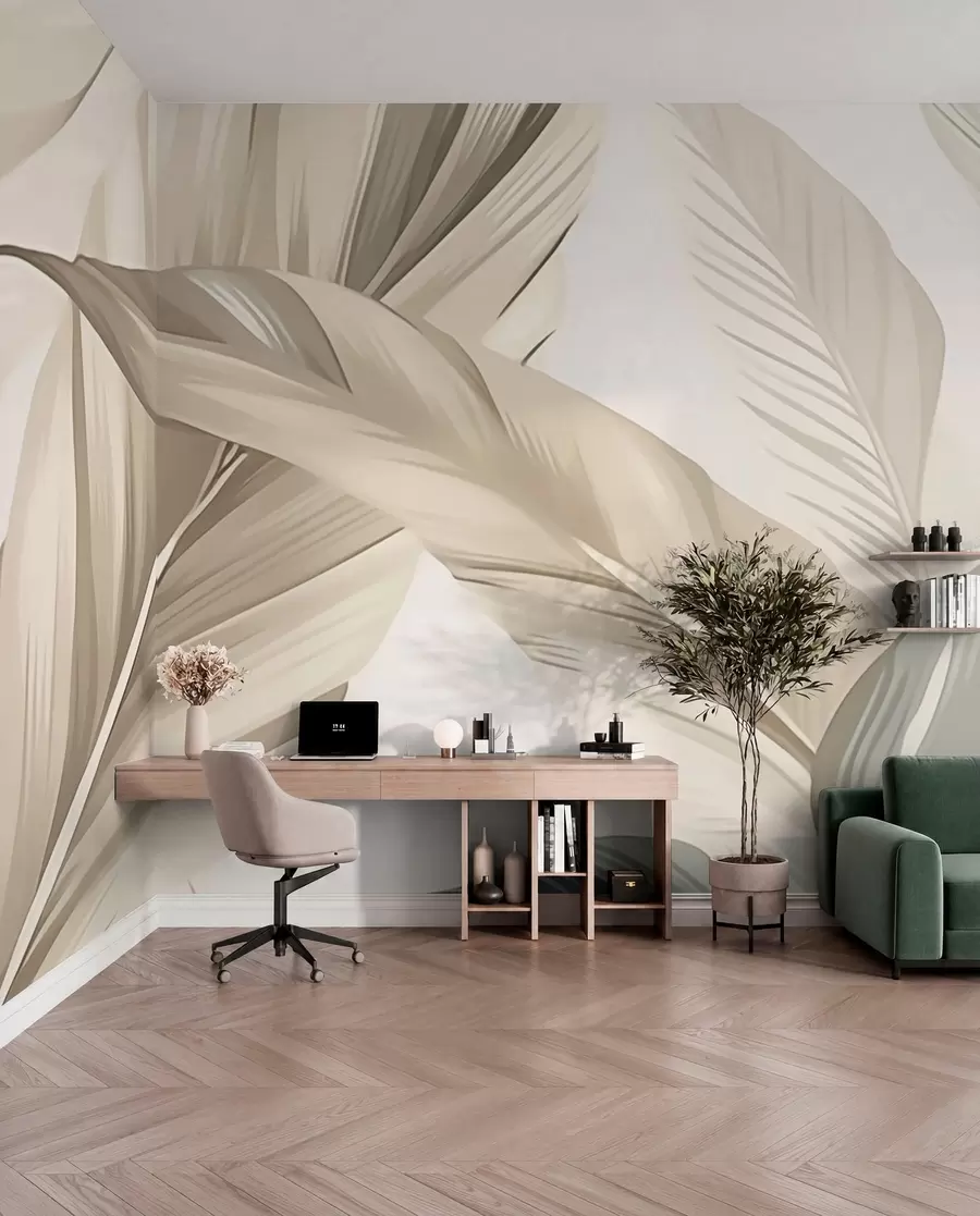 peintures murales Feuilles de bananier w04988
