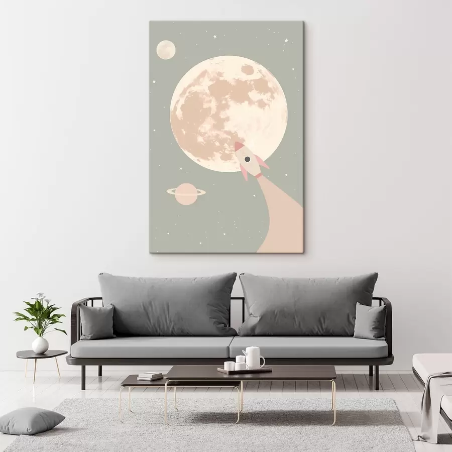murales Luna y cohete espacial s47067