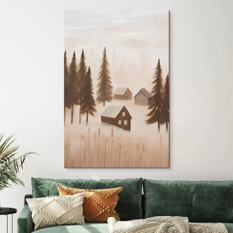 wall murals Houses in the forest s47077