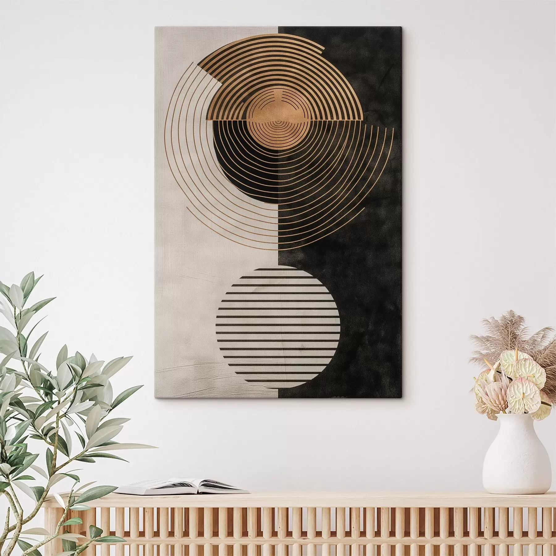 wall murals Circles and leaves s47080