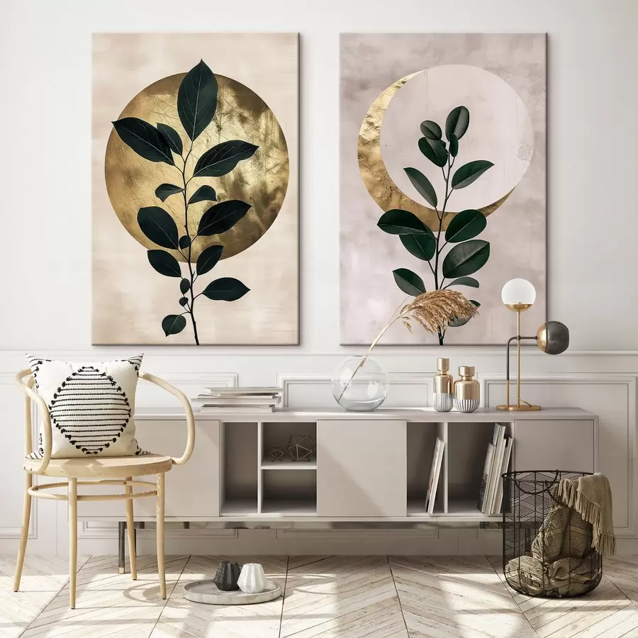 wall murals Sunrise and Moon m01139