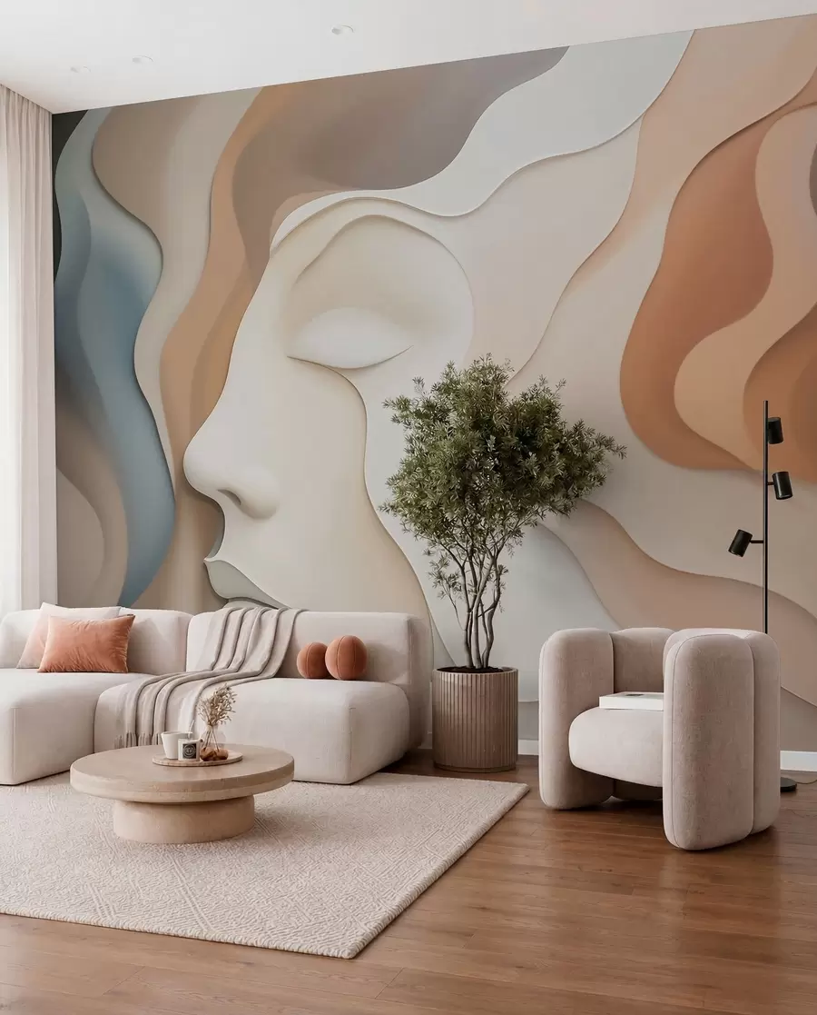 peintures murales Visage abstrait w04869