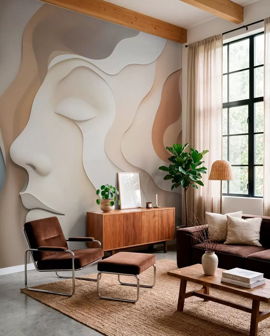 Wall Mural Photo Wallpaper Abstract face w04869