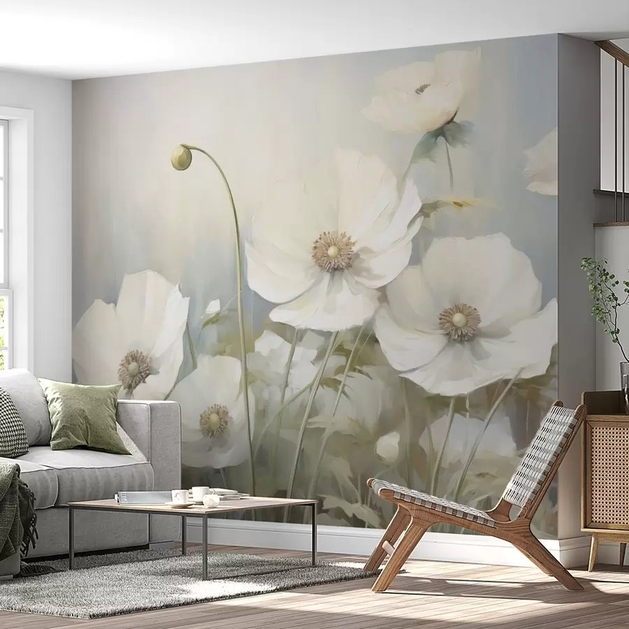 Wall Mural Photo Wallpaper Poppies imitation painting w05025