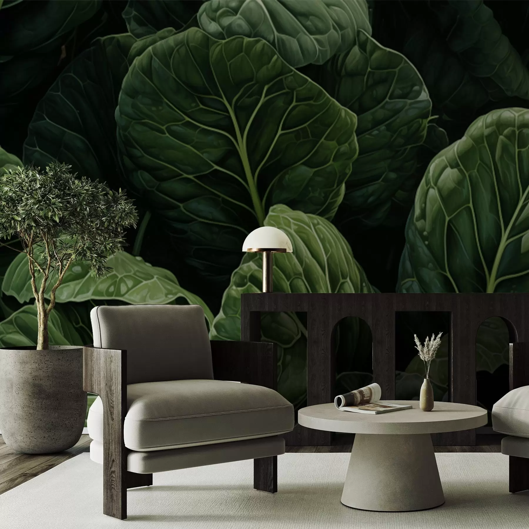 Wall Mural Photo Wallpaper Playful Green Leaves w05043