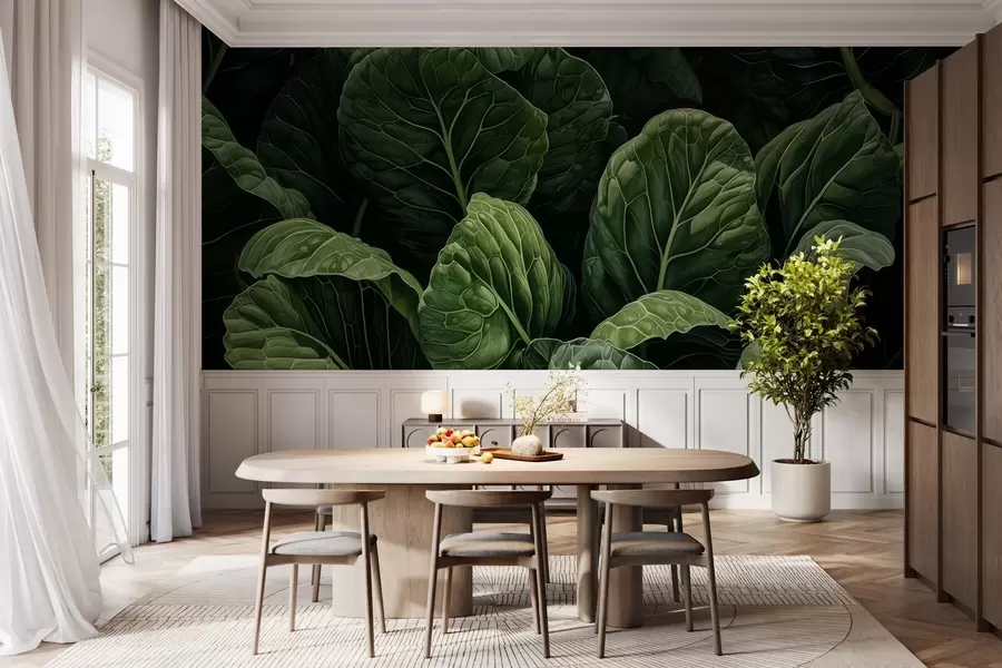 Wall Mural Photo Wallpaper Playful Green Leaves w05043