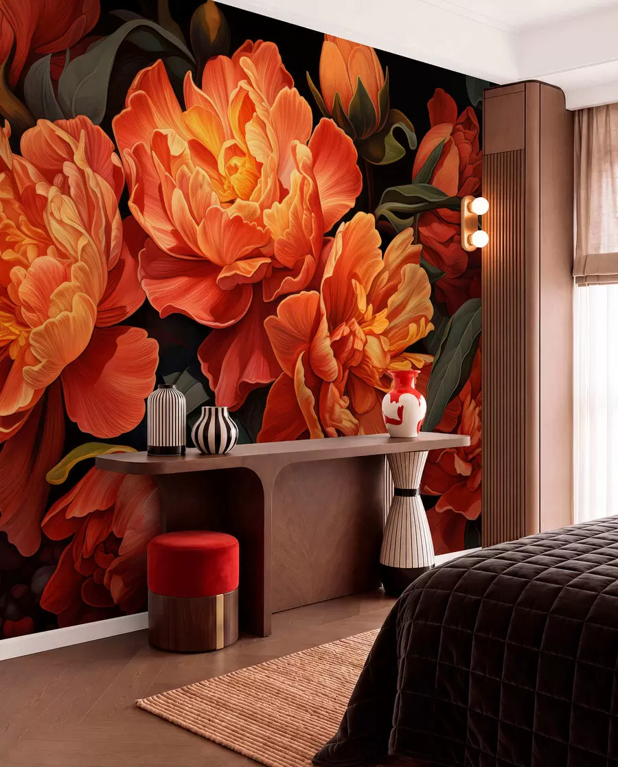 peintures murales Soirée florale chaleureuse w05044