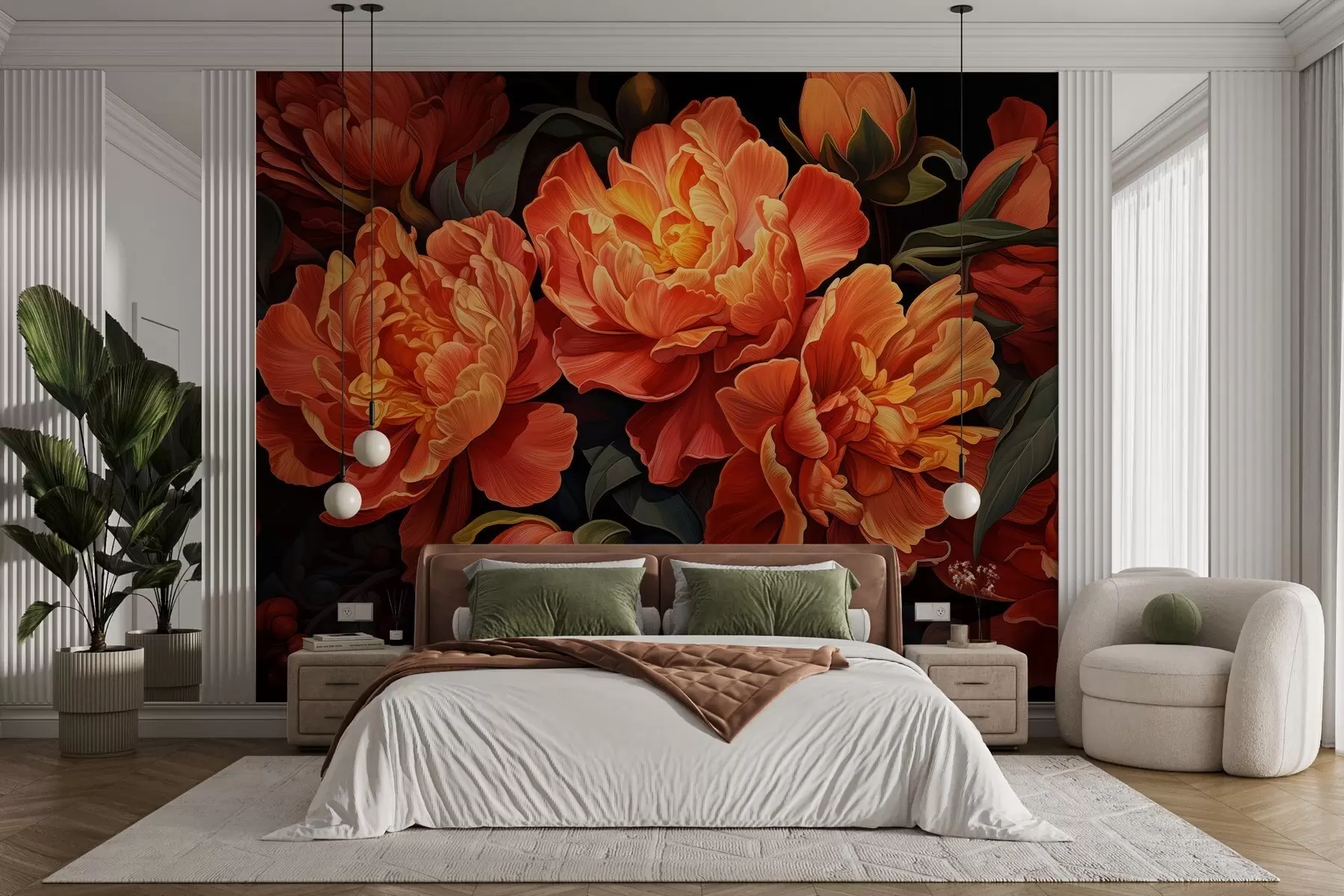 wall murals Warm Floral Evening w05044