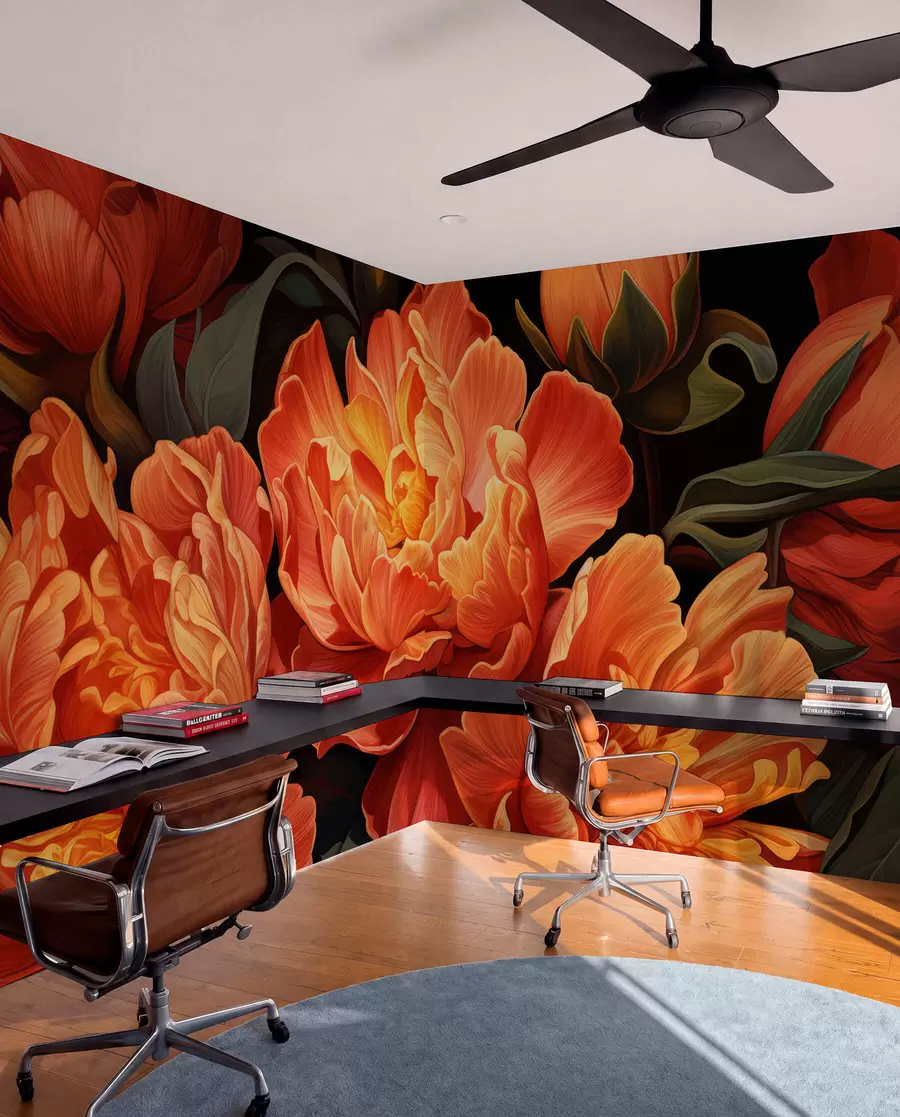 peintures murales Soirée florale chaleureuse w05044