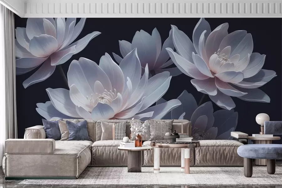 peintures murales Lotus au clair de lune w05055