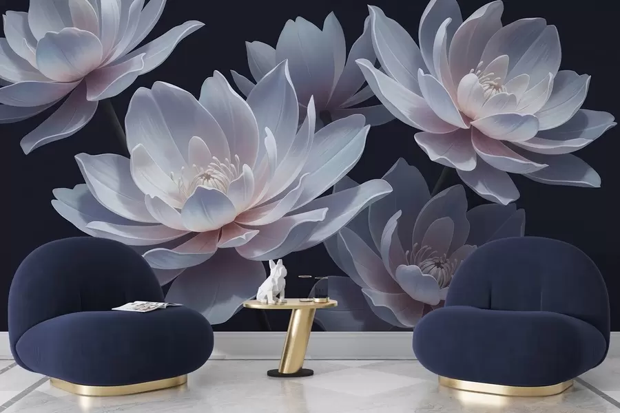 Wall Mural Photo Wallpaper Moonlight Lotuses w05055