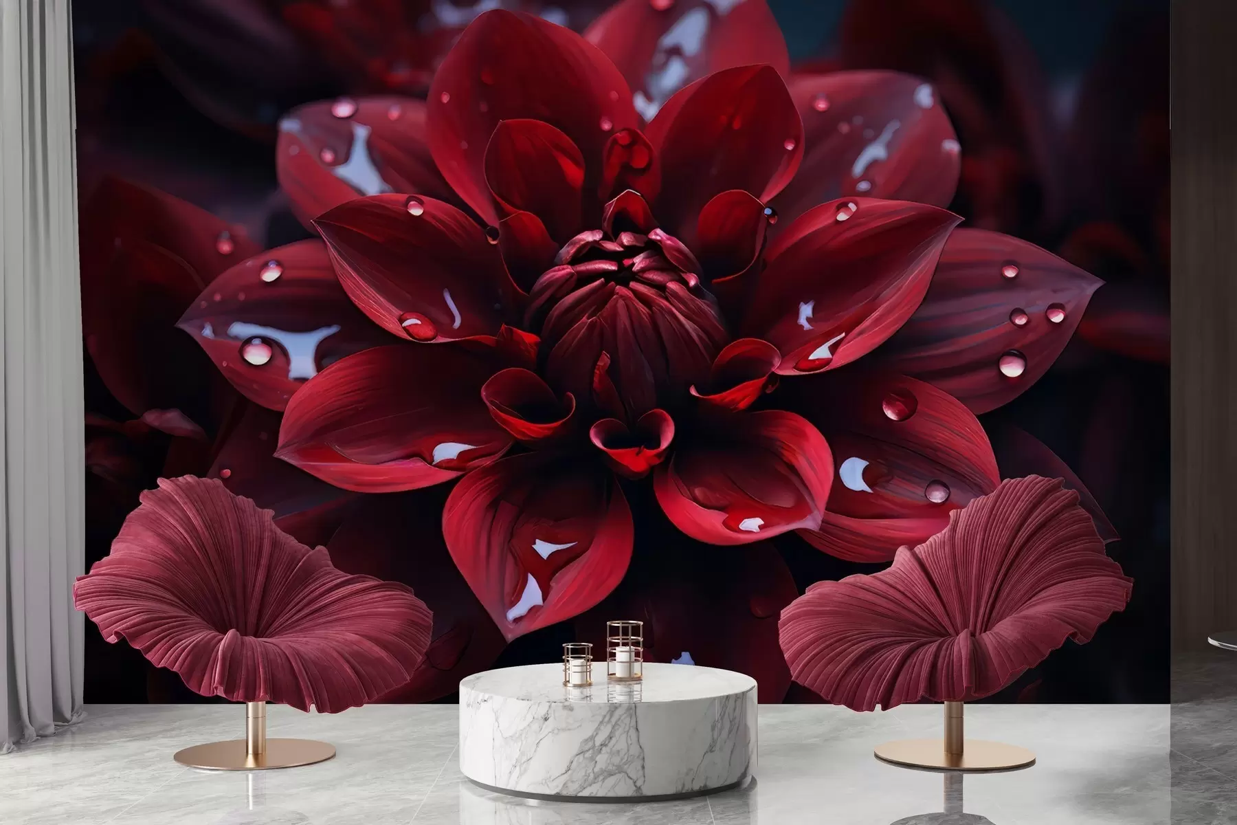 peintures murales Chrysanthème juteux w05057