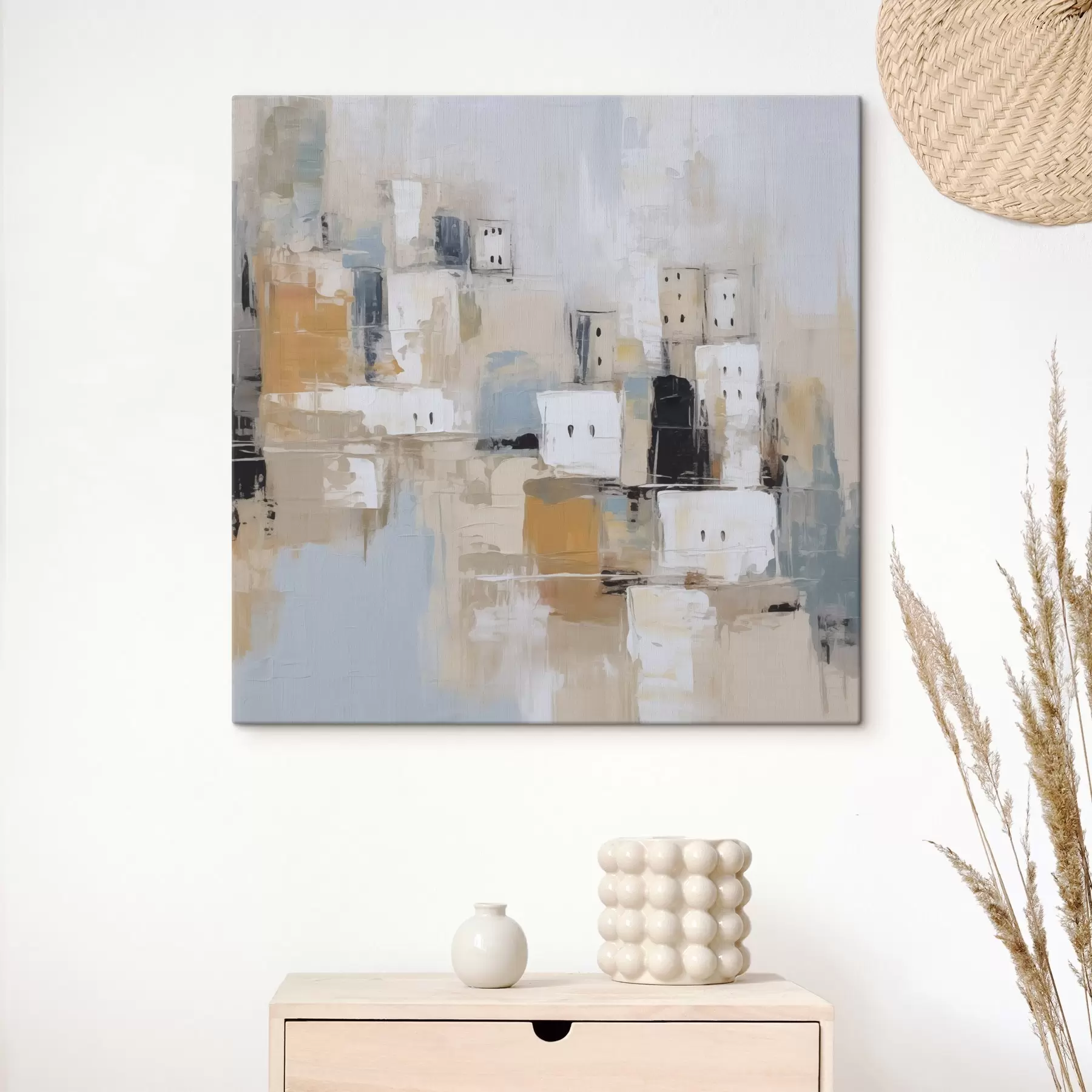 wall murals Abstract city imitation of painting s47242