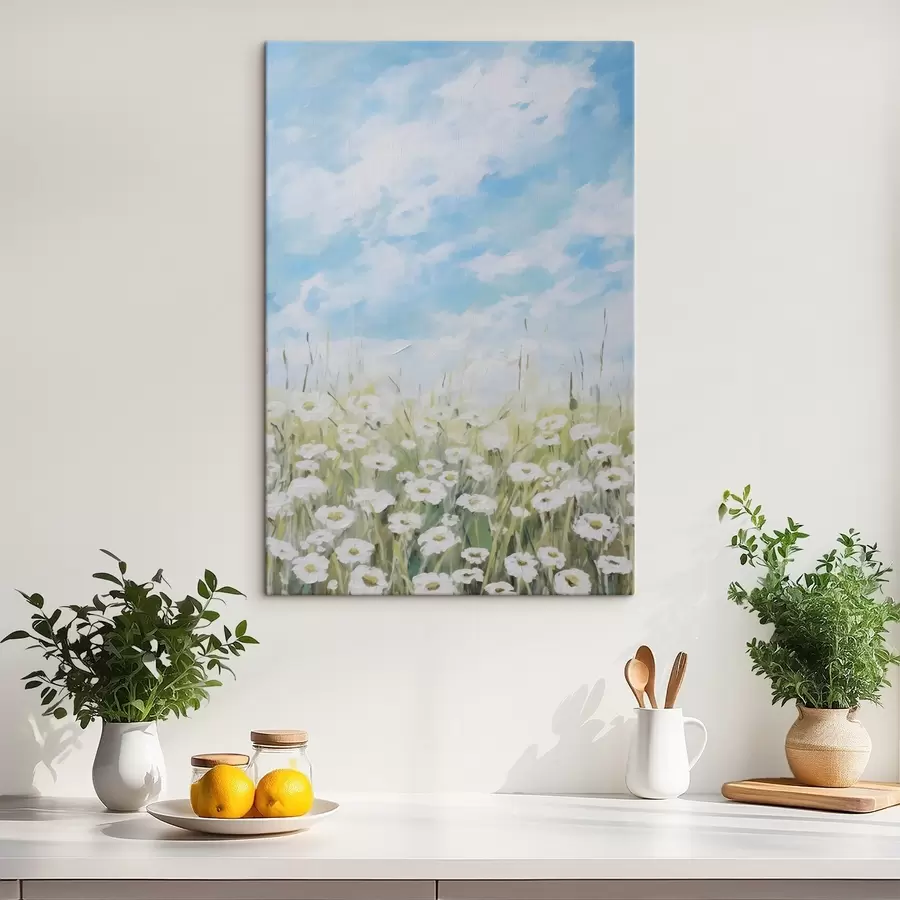 wall murals Field of daisies imitation painting s47246