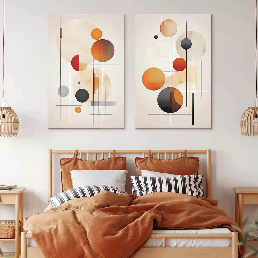 murales Abstracción geométrica con esferas m01103