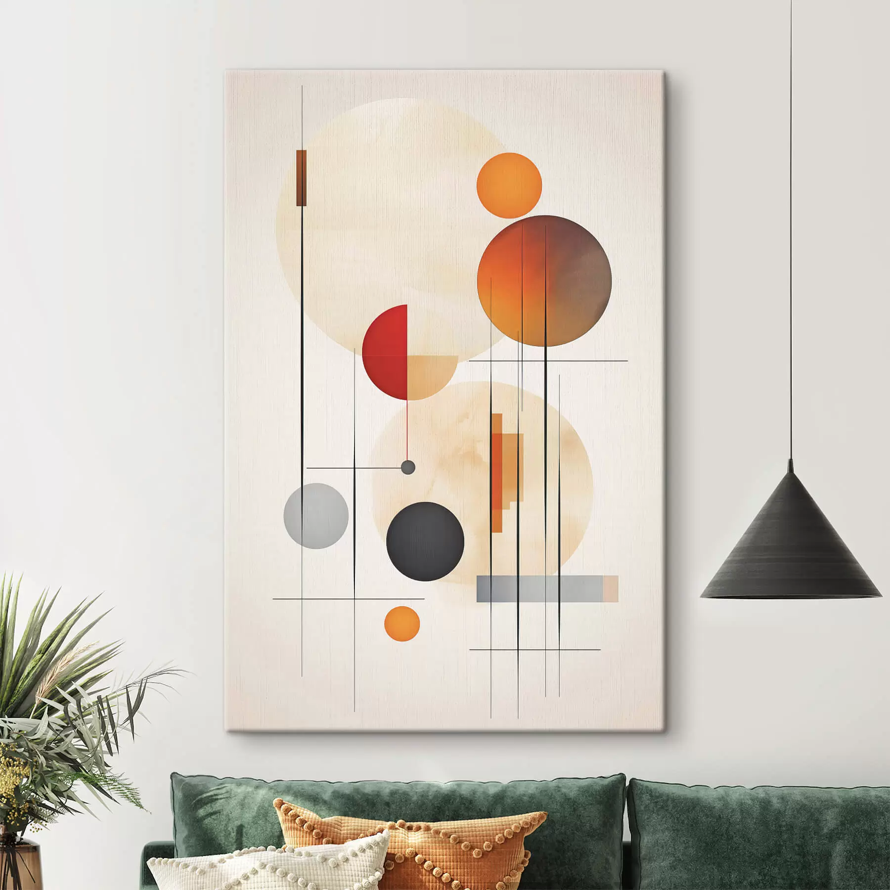 murales Abstracción geométrica con esferas s46976